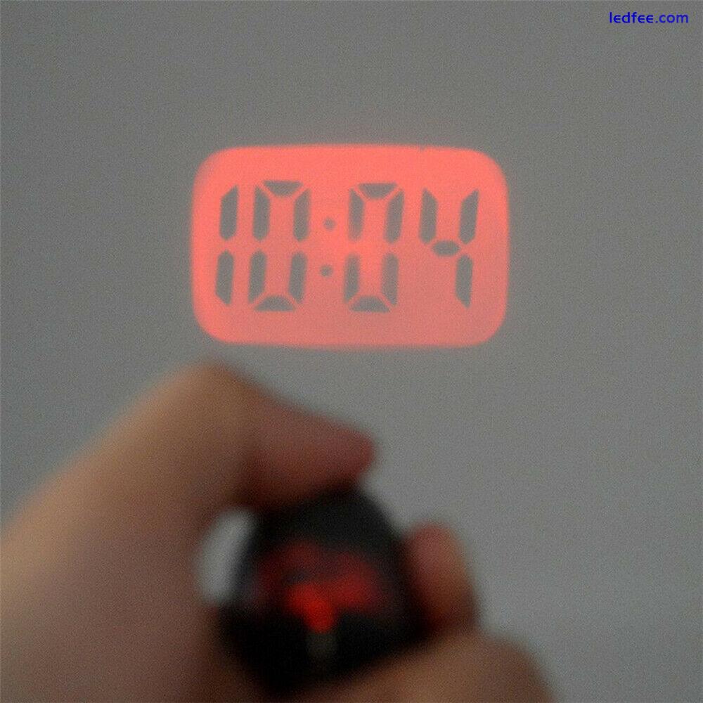 Mini LED Digital Projection Clock Projector Emergency Light  Keyring UK Post 4 