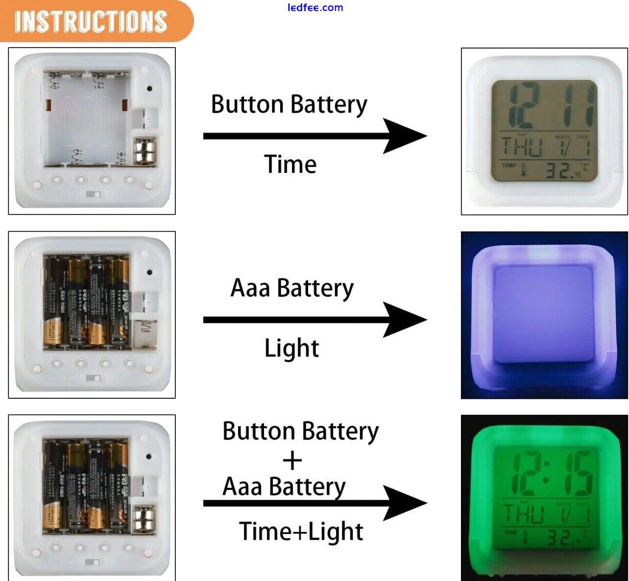 Disney Stitch Alarm Clock Digital Clock with Temperature Big LED Night Light, 2 