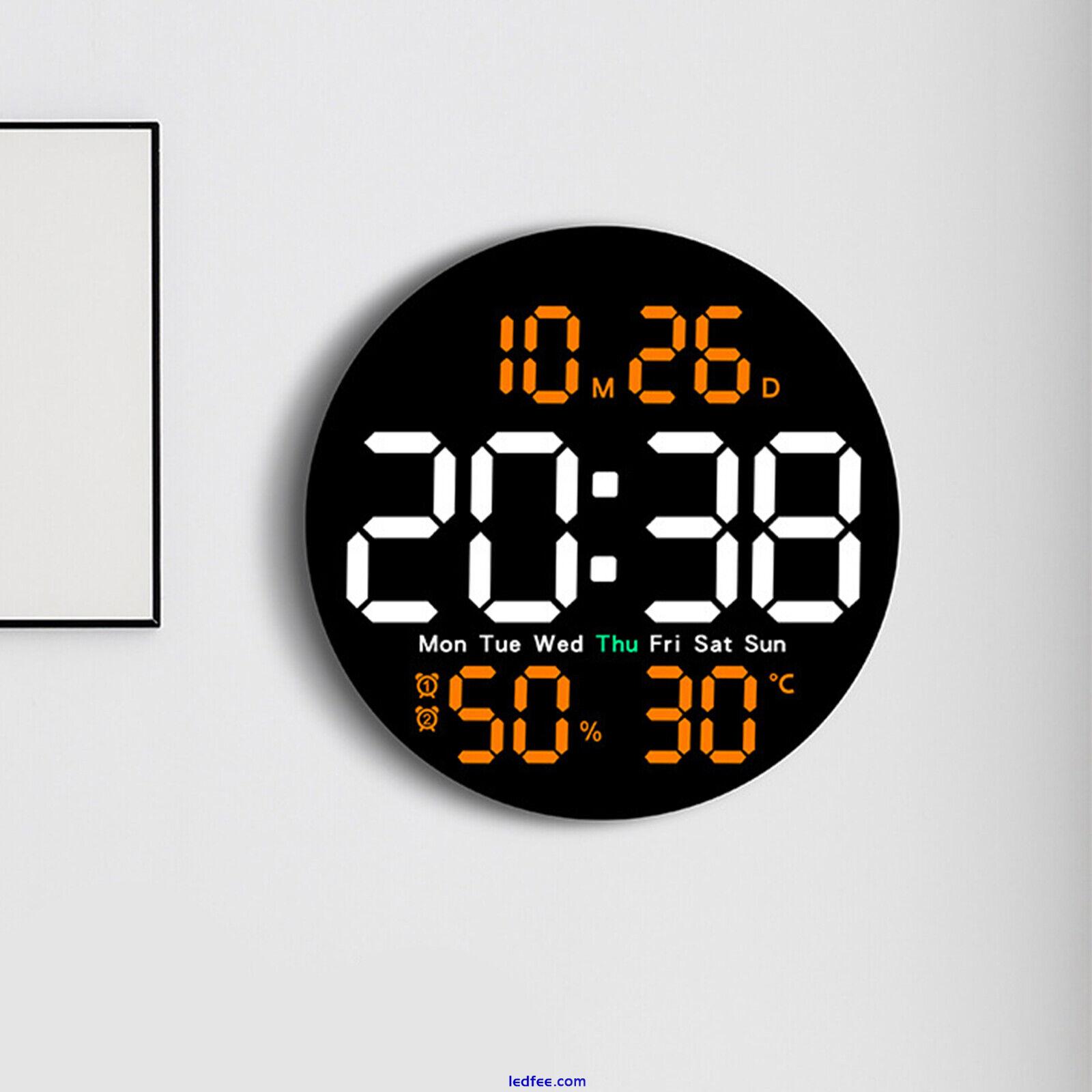 10inch LED Digital Alarm Clock With Temperature Date Large Display Wall Clock 3 