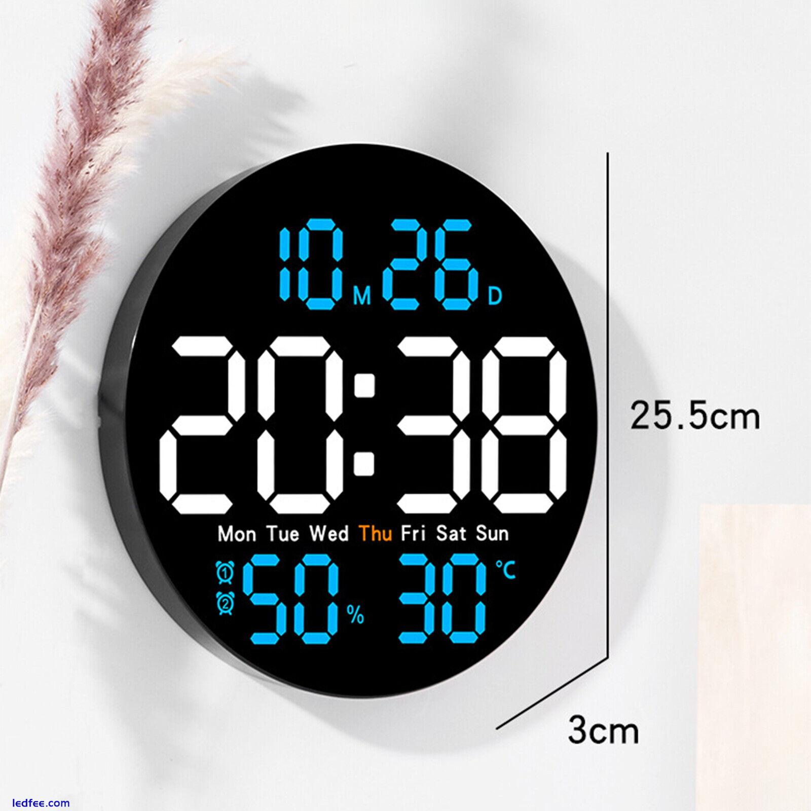 10inch LED Digital Alarm Clock With Temperature Date Large Display Wall Clock 4 