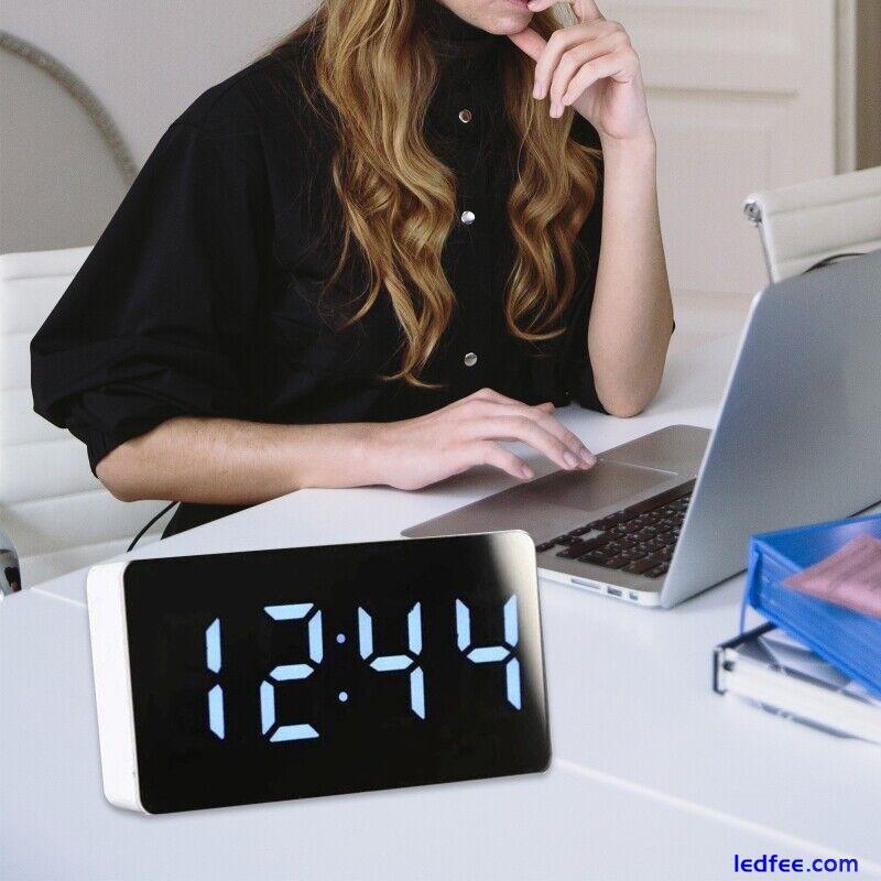 LED Car Alarm Clock Operated Clock Adjustable Cordless Small Clocks 2 