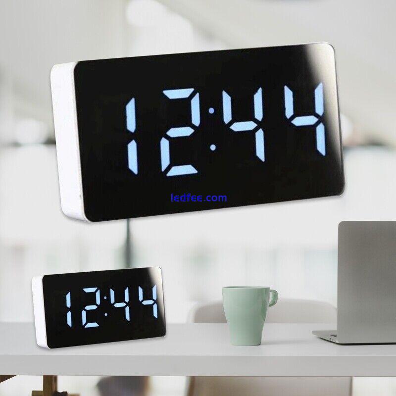 LED Car Alarm Clock Operated Clock Adjustable Cordless Small Clocks 5 