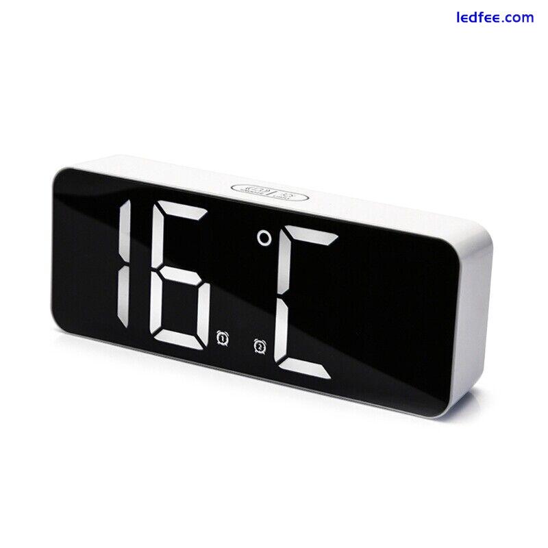 Digital Alarm Clock LED Bedside Clock with 3-Level Brightness Alarm Home 3 