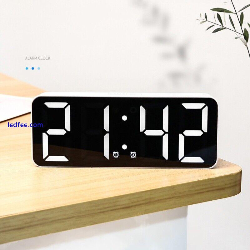 Digital Alarm Clock LED Bedside Clock with 3-Level Brightness Alarm Home 1 