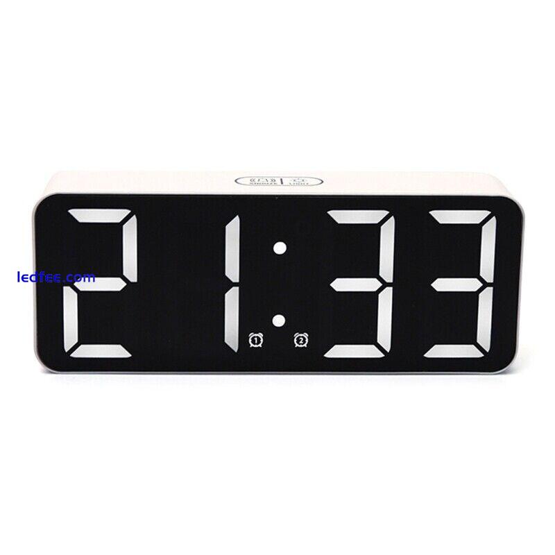 Digital Alarm Clock LED Bedside Clock with 3-Level Brightness Alarm Home 0 