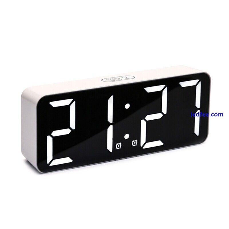 Digital Alarm Clock LED Bedside Clock with 3-Level Brightness Alarm Home 2 