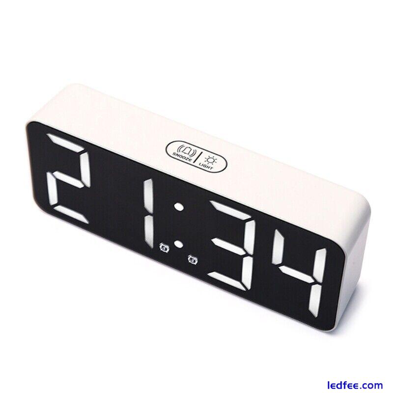 Digital Alarm Clock LED Bedside Clock with 3-Level Brightness Alarm Home 5 