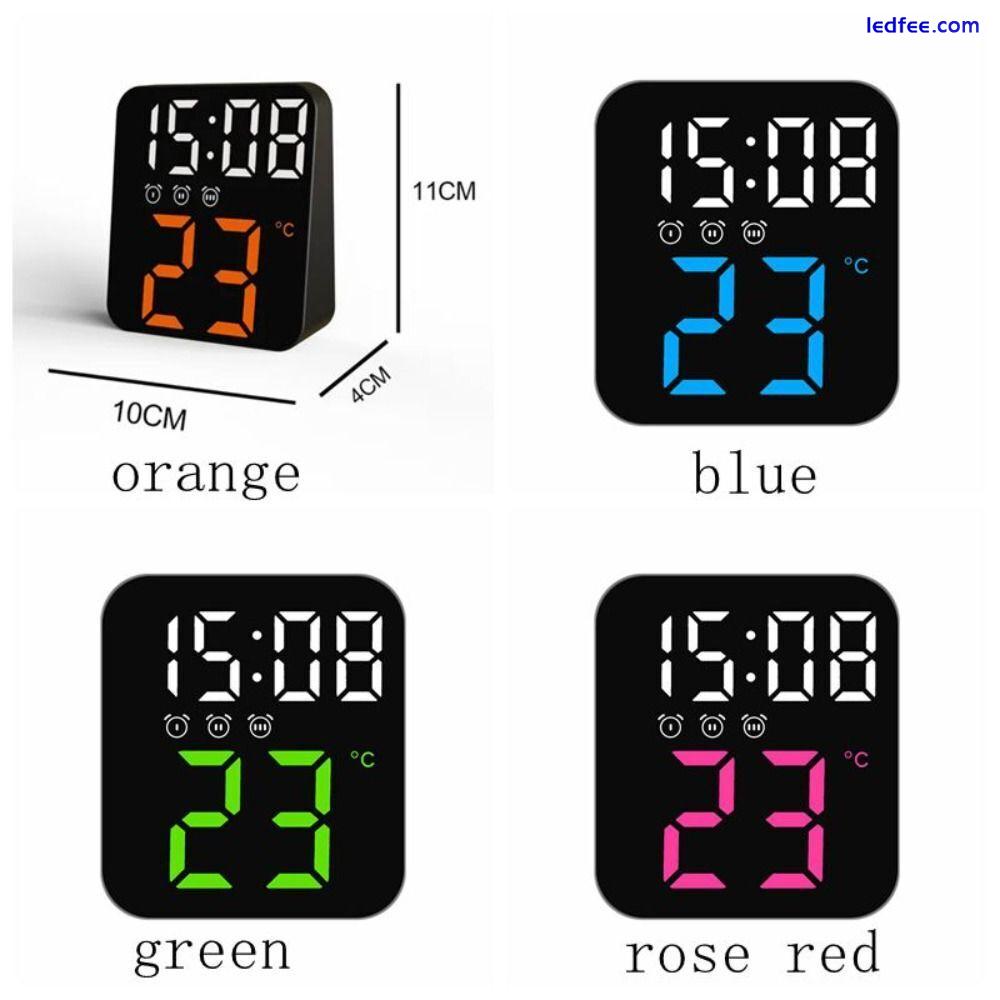 Plastic LED Number Clock 12/24H Voice Control Alarm Clock  Bedroom 0 