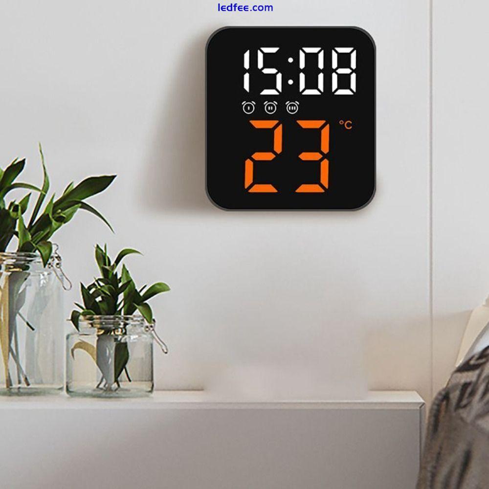 Plastic LED Number Clock 12/24H Voice Control Alarm Clock  Bedroom 2 