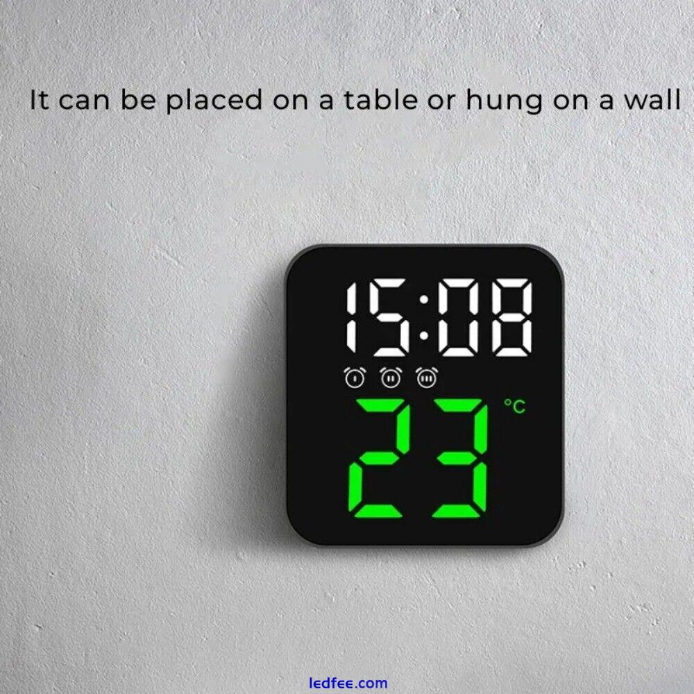 Plastic LED Number Clock 12/24H Voice Control Alarm Clock  Bedroom 5 