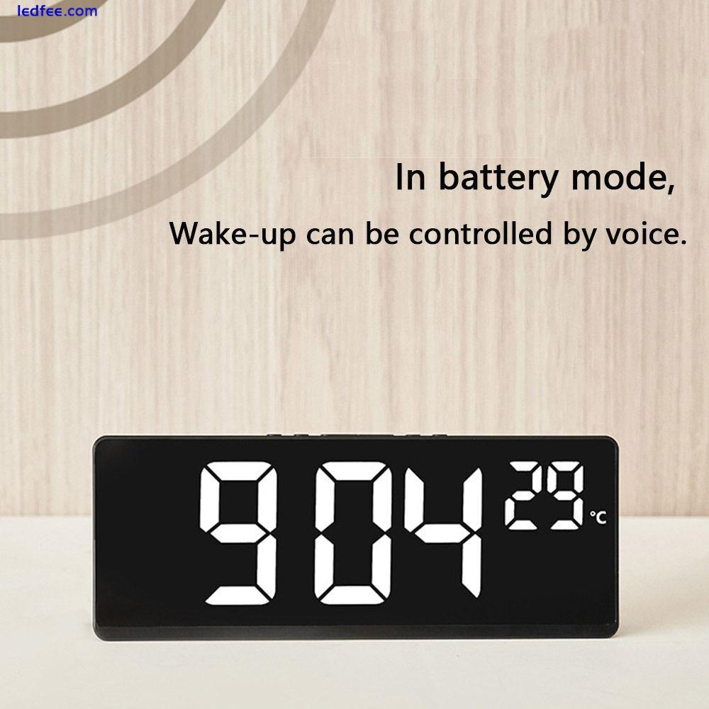 Temperature Calendar LED Digital Alarm Clock Large Number Electronic Clock 5 