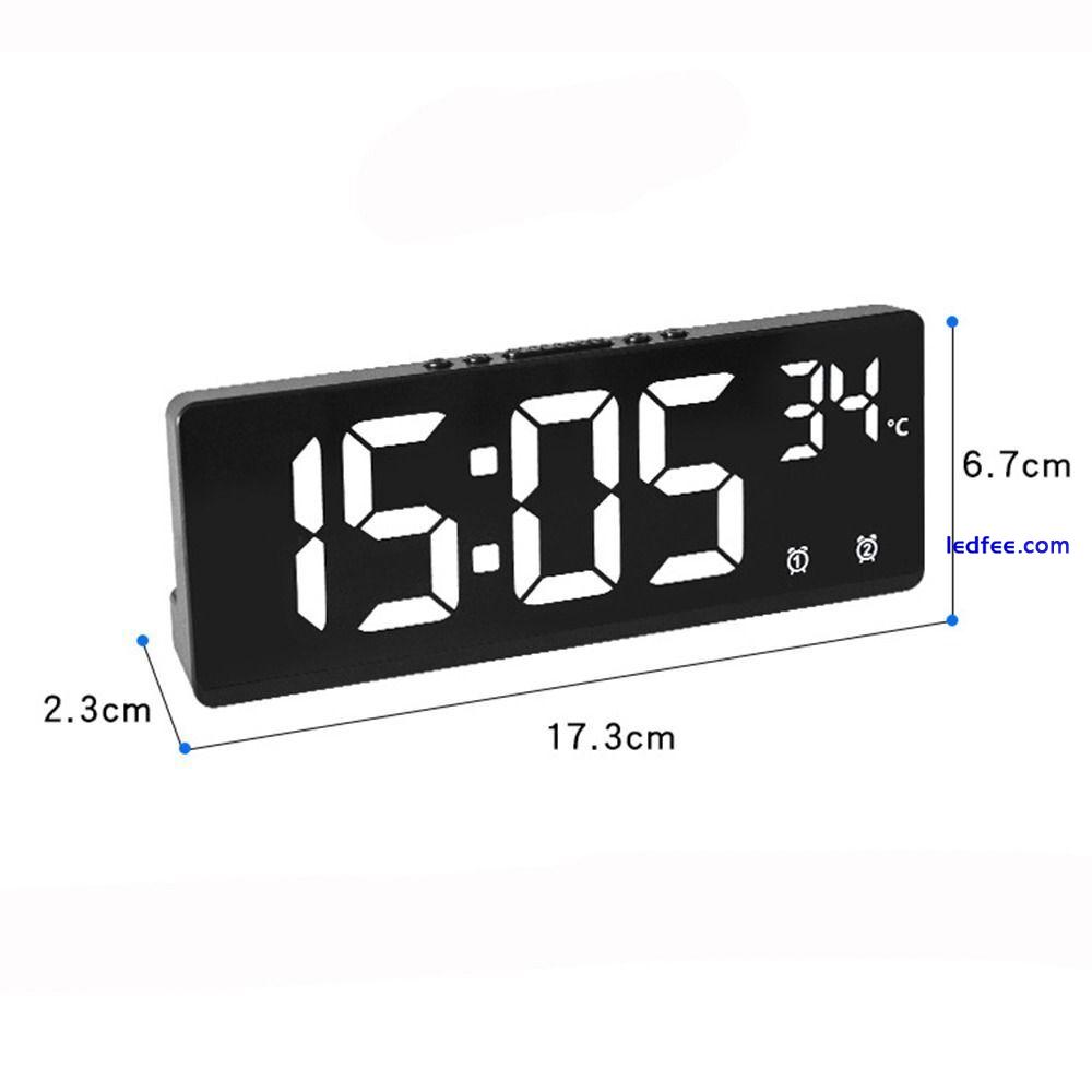 Temperature Calendar LED Digital Alarm Clock Large Number Electronic Clock 0 