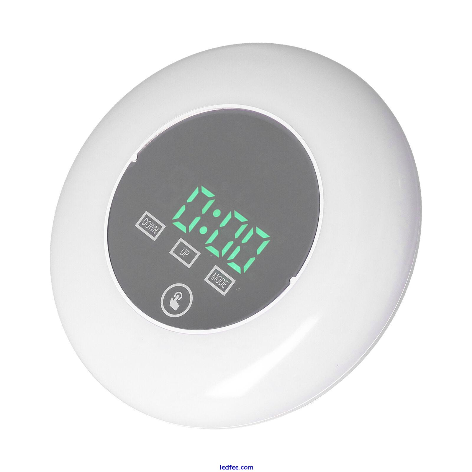 (Green Word)LED Digital Alarm Clock Mirror Clock Thermometer Clock 7 Color AU 4 