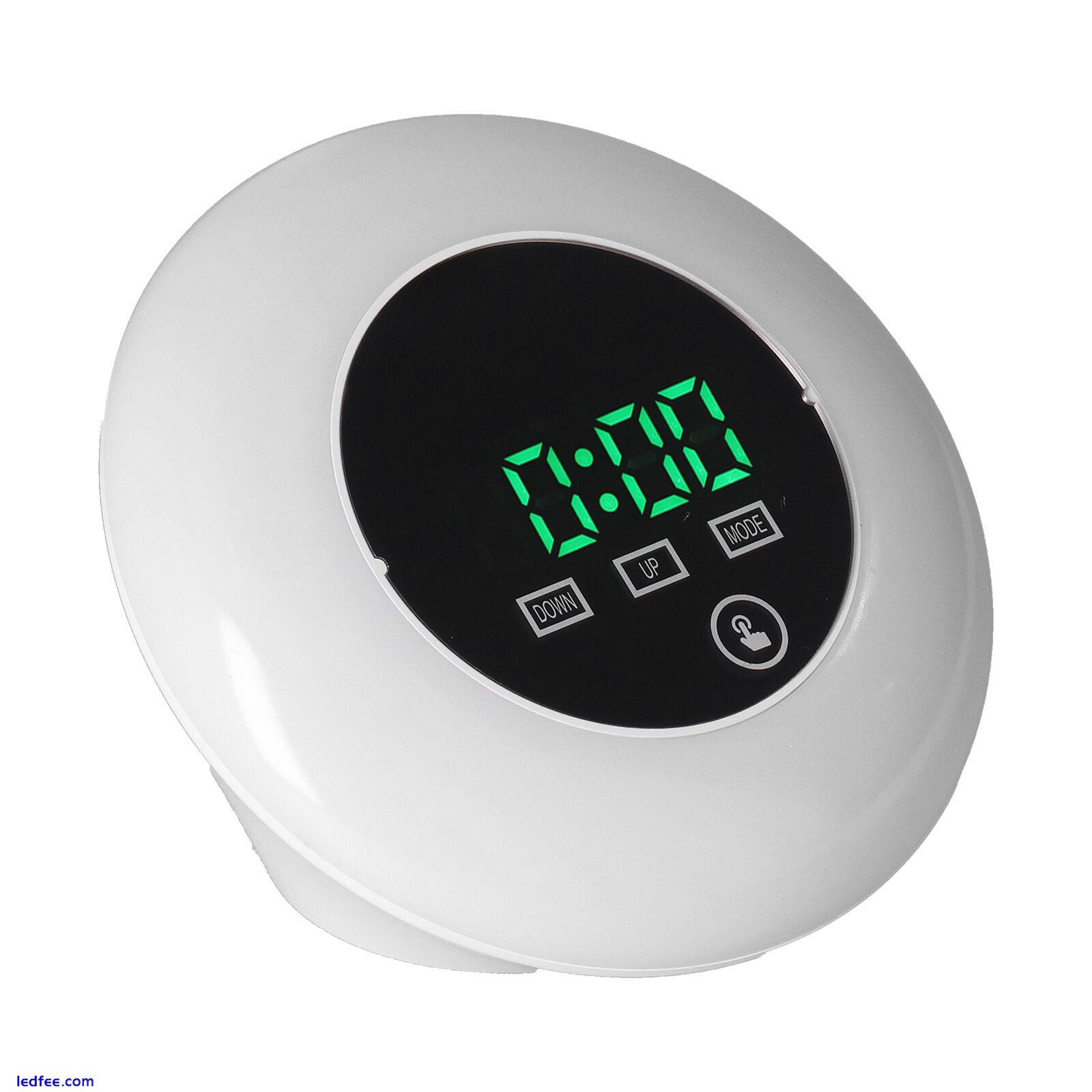 (Green Word)LED Digital Alarm Clock Mirror Clock Thermometer Clock 7 Color AU 0 