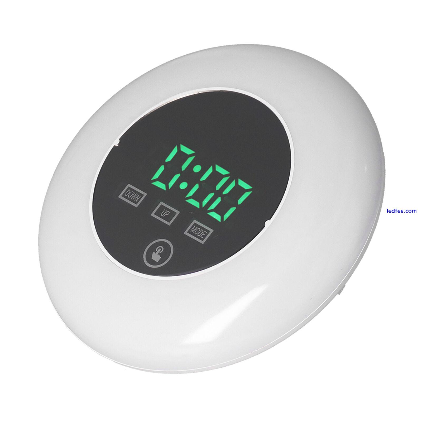 (Green Word)LED Digital Alarm Clock Mirror Clock Thermometer Clock 7 Color AU 1 