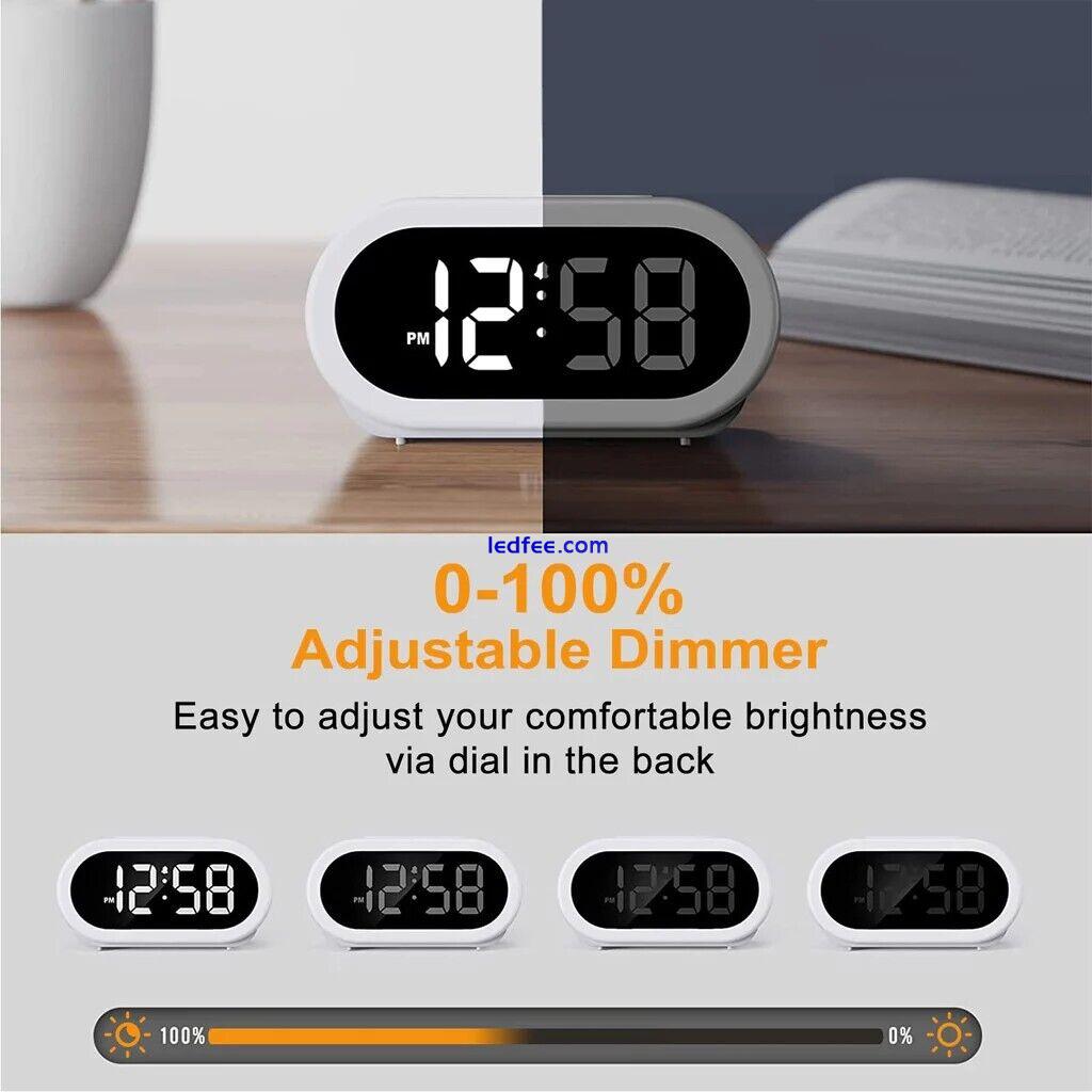 OCUBE LED Digital Alarm Clock with 5 Optional Alarm Sounds - White 4 
