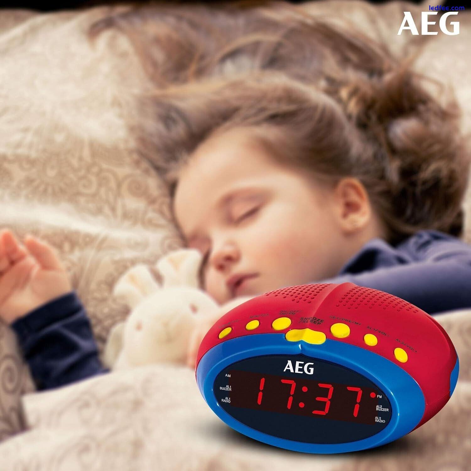 AEG MRC 4143 Children's Clock Radio FM/MW-PLL - 24-Hour LED Display - BNISB 1 