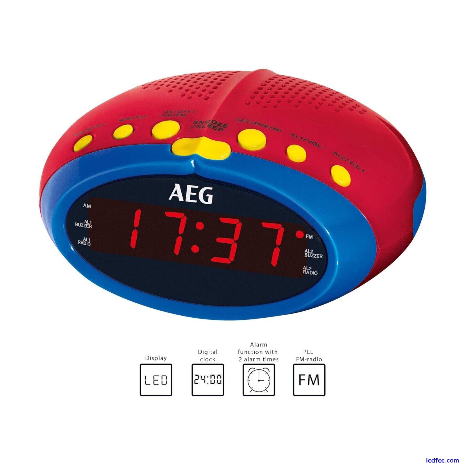 AEG MRC 4143 Children's Clock Radio FM/MW-PLL - 24-Hour LED Display - BNISB 0 