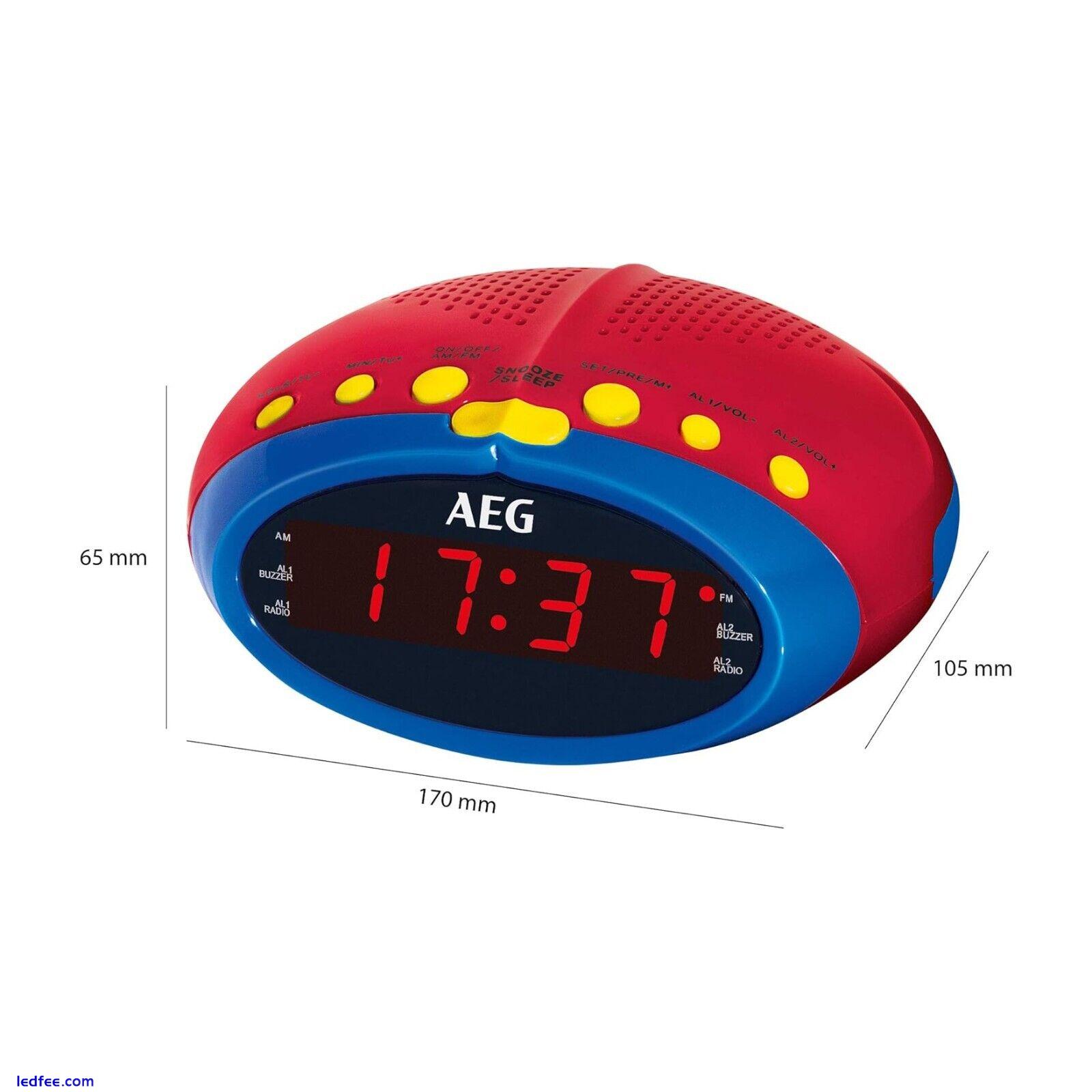 AEG MRC 4143 Children's Clock Radio FM/MW-PLL - 24-Hour LED Display - BNISB 2 