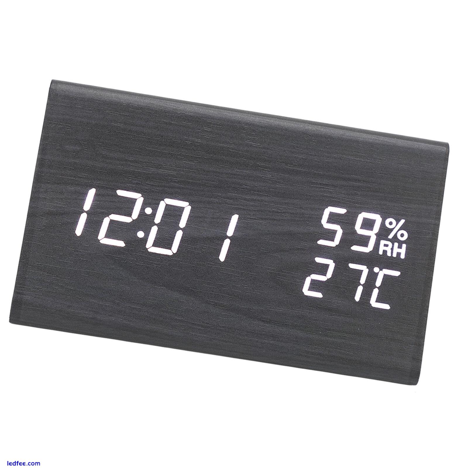 Wooden Digital Alarm Clock Triangular Voice Control Electronic LED Clock WAS 1 