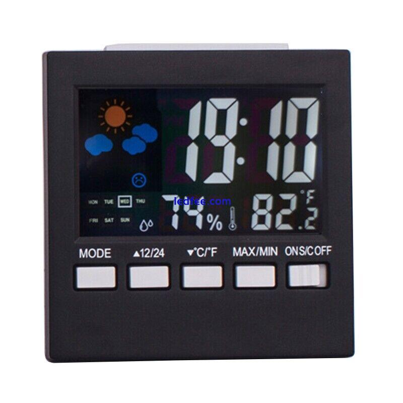 Led Digital Temperature and Humidity Display Clock Color Screen Weather 2 