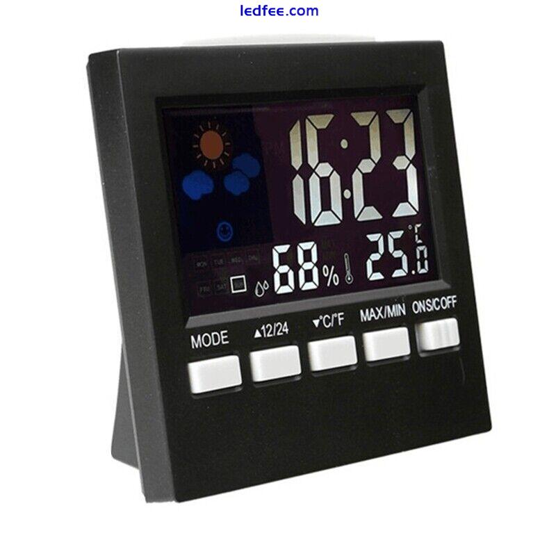 Led Digital Temperature and Humidity Display Clock Color Screen Weather 1 