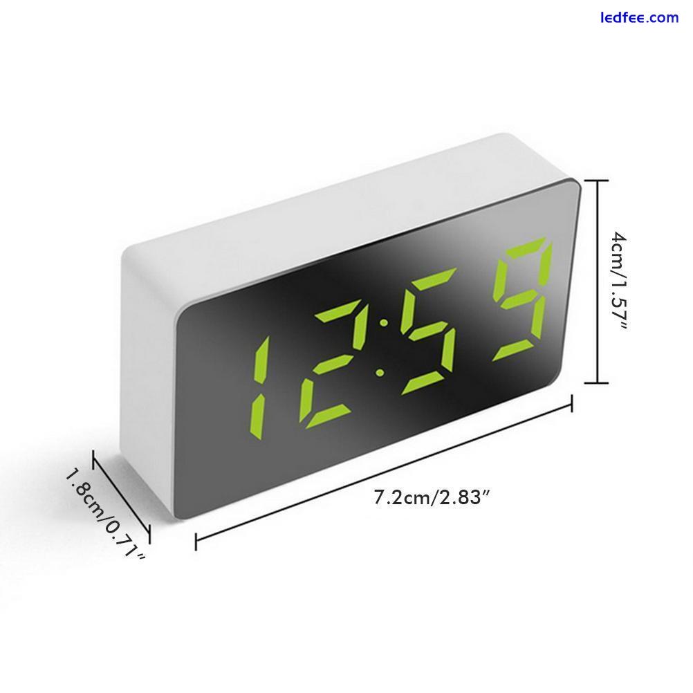 LED Mirror Alarm Clock Multifunctional Mini Electronic Alarm Clock For Bedroo HD 4 