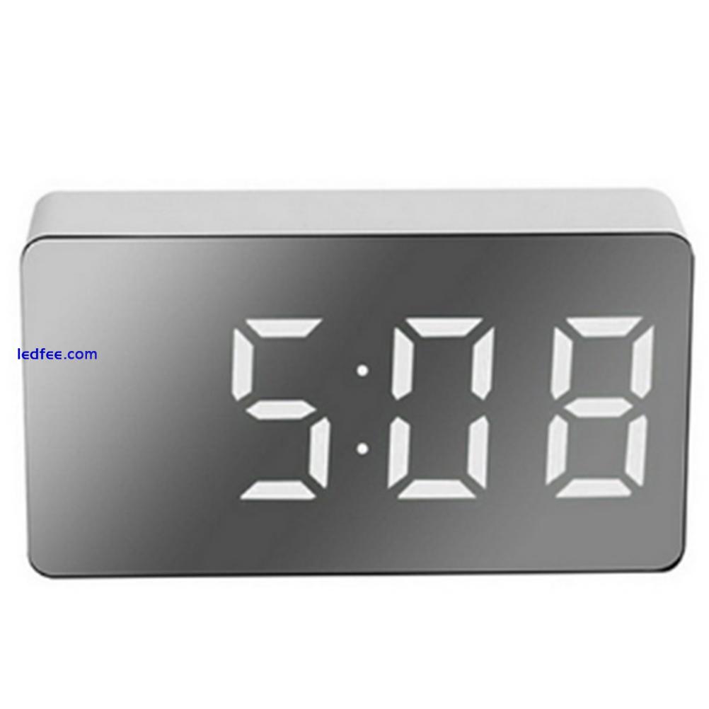 LED Mirror Alarm Clock Multifunctional Mini Electronic Alarm Clock For Bedroo HD 2 
