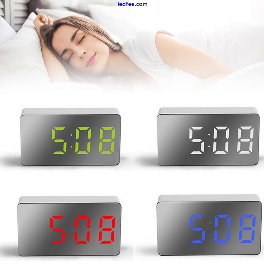 LED Mirror Alarm Clock Multifunctional Mini Electronic Alarm Clock For Bedroo HD 3 