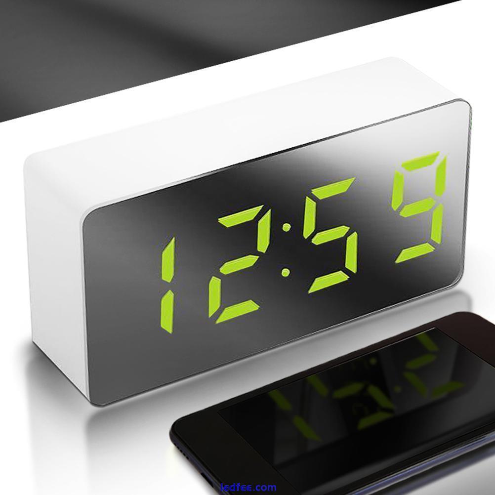 LED Mirror Alarm Clock Multifunctional Mini Electronic Alarm Clock For Bedroo HD 5 