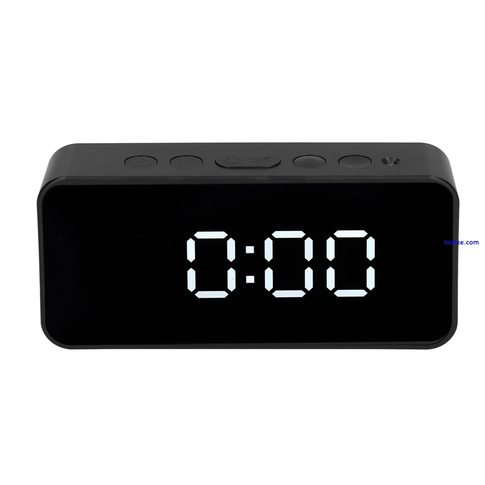 LED Digital Mirror Alarm Clock Temperature Display Light Sensation USB Black TDW 0 