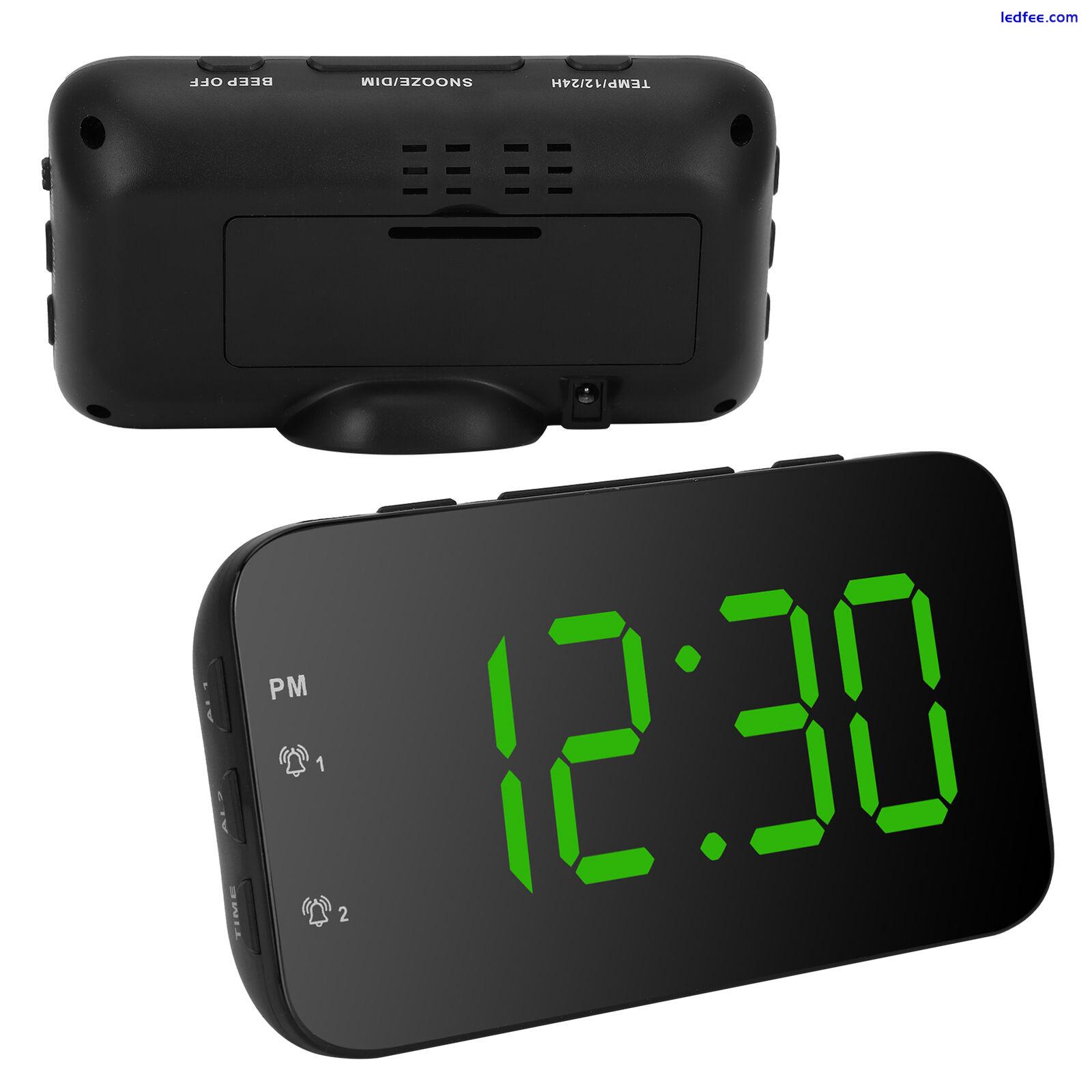 LED Digital Alarm Clock Desk Clock With Snooze Bedroom Clock Green 3 