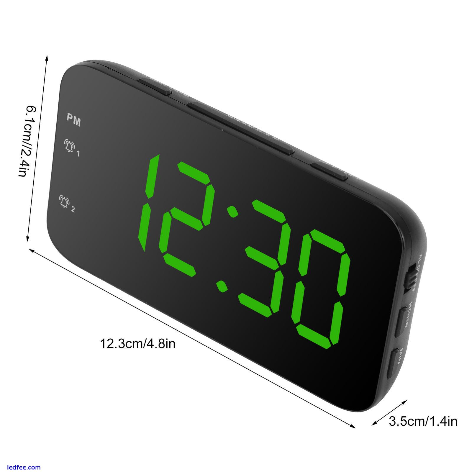 LED Digital Alarm Clock Desk Clock With Snooze Bedroom Clock Green 4 