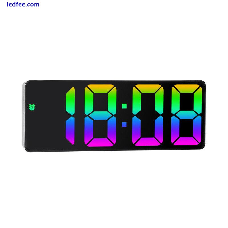 Light Number Clock LED Digital Alarm Clock Large Number Electronic Clock 4 