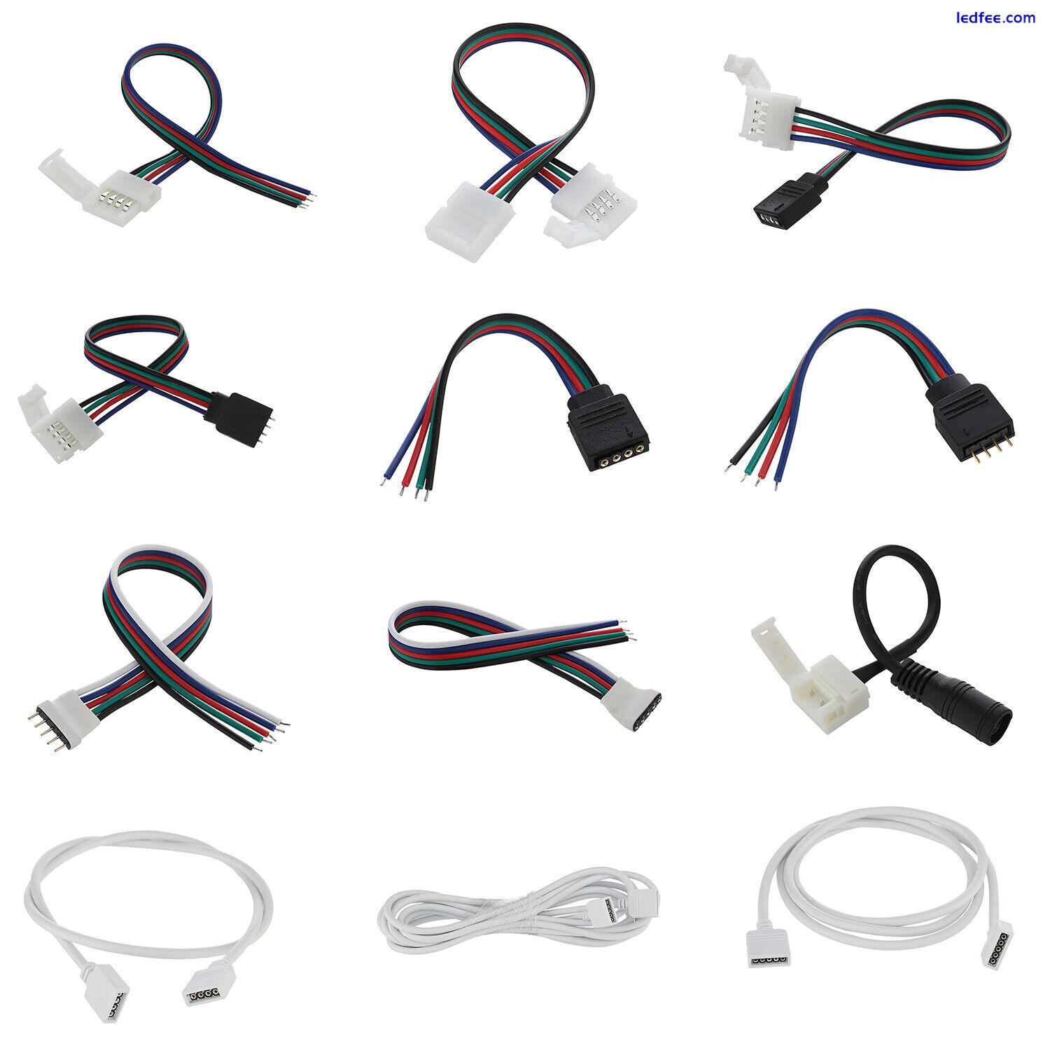 LED Strip Connector Cable 2/4/5 Pin Hippo Adapter Clip Wire Extension RGB/W 5050 1 