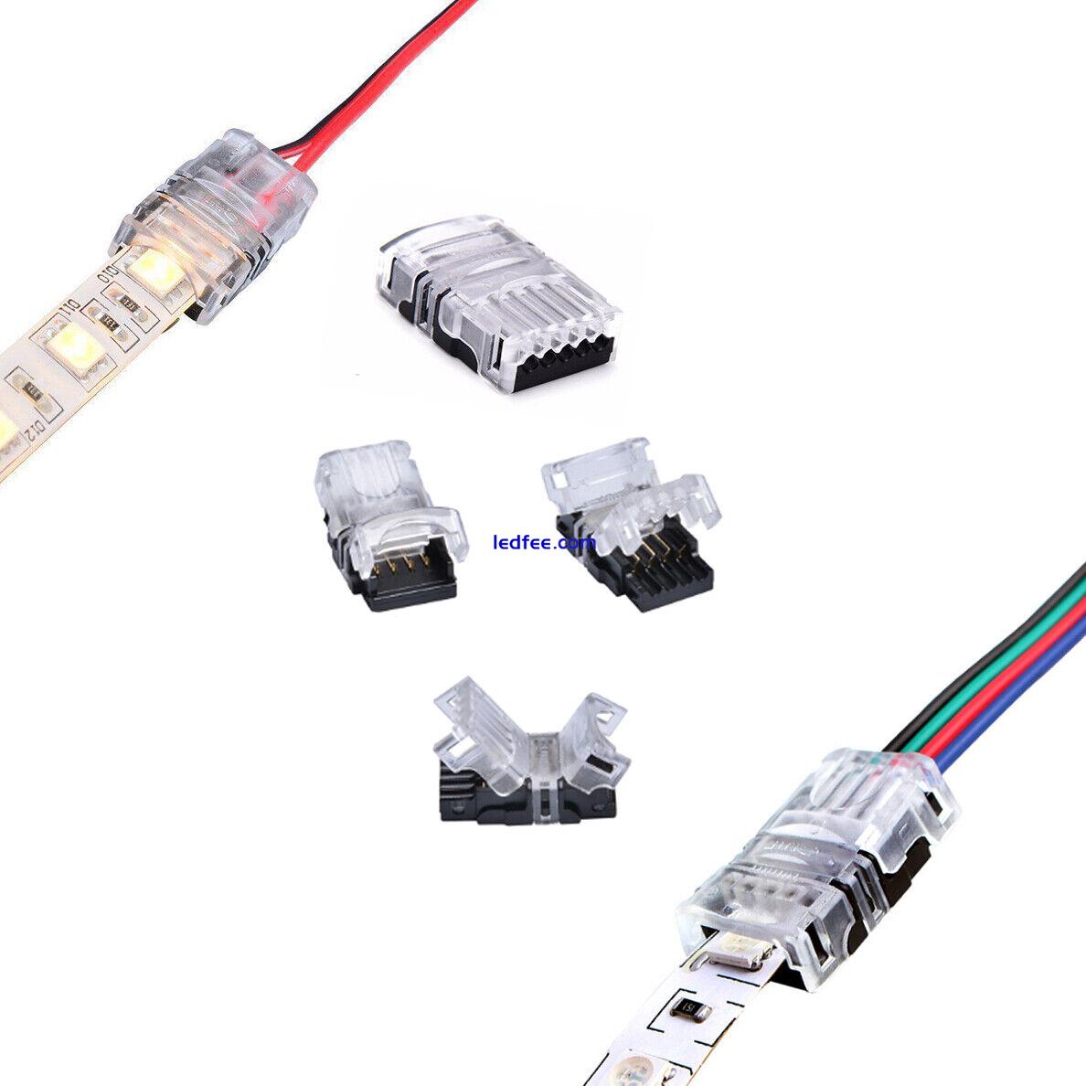 LED Strip Connector Cable 2/4/5 Pin Hippo Adapter Clip Wire Extension RGB/W 5050 5 