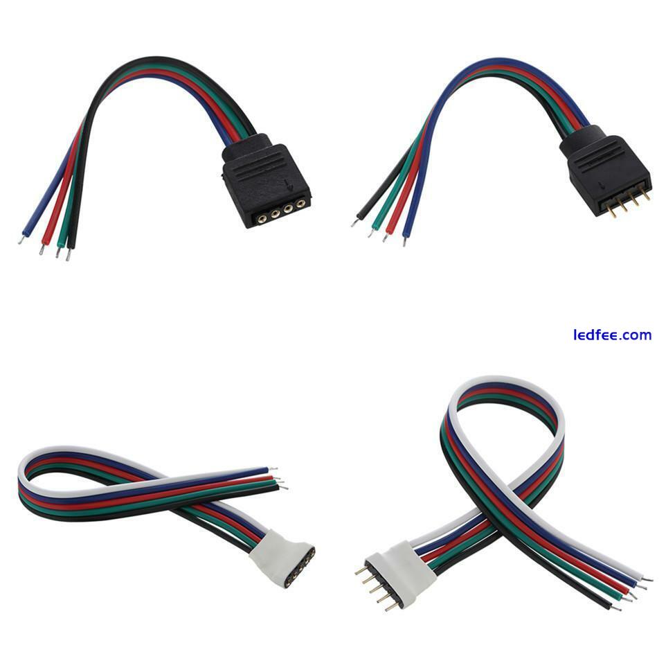 LED Strip Connector Cable 2/4/5 Pin Hippo Adapter Clip Wire Extension RGB/W 5050 3 