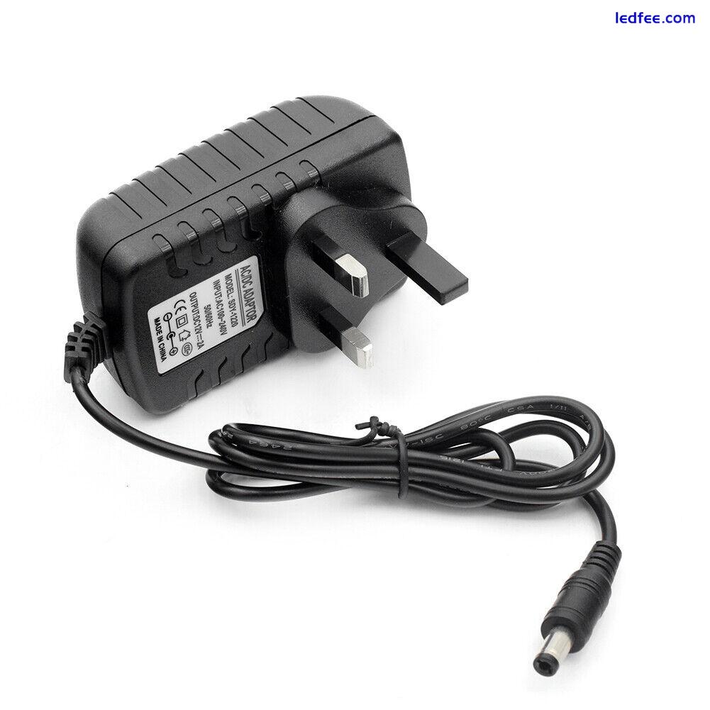 1A-3A Adapter AC/DC 12V UK Power Supply Safety Charger For LED Strip CCTV Camera 1 