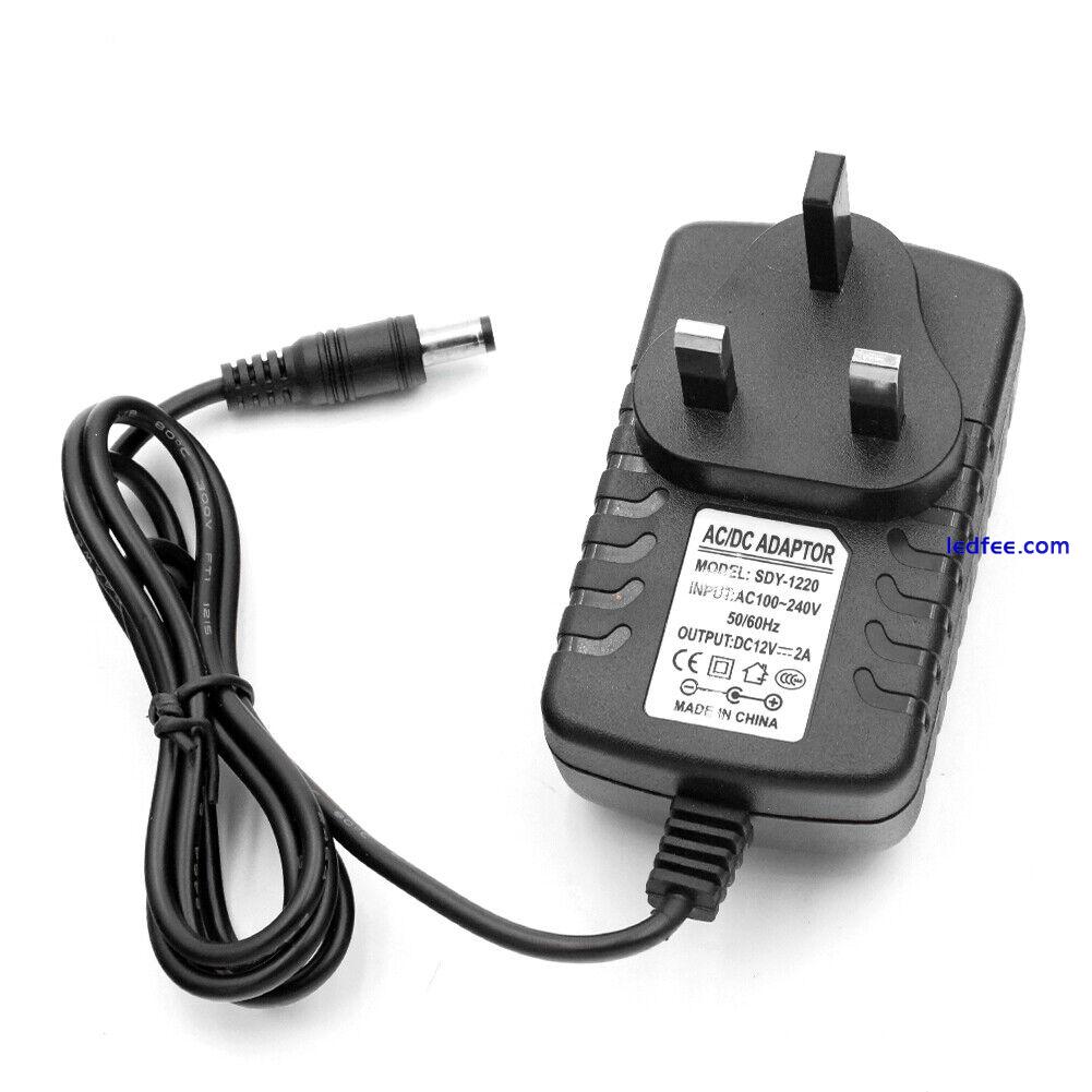 1A-3A Adapter AC/DC 12V UK Power Supply Safety Charger For LED Strip CCTV Camera 3 
