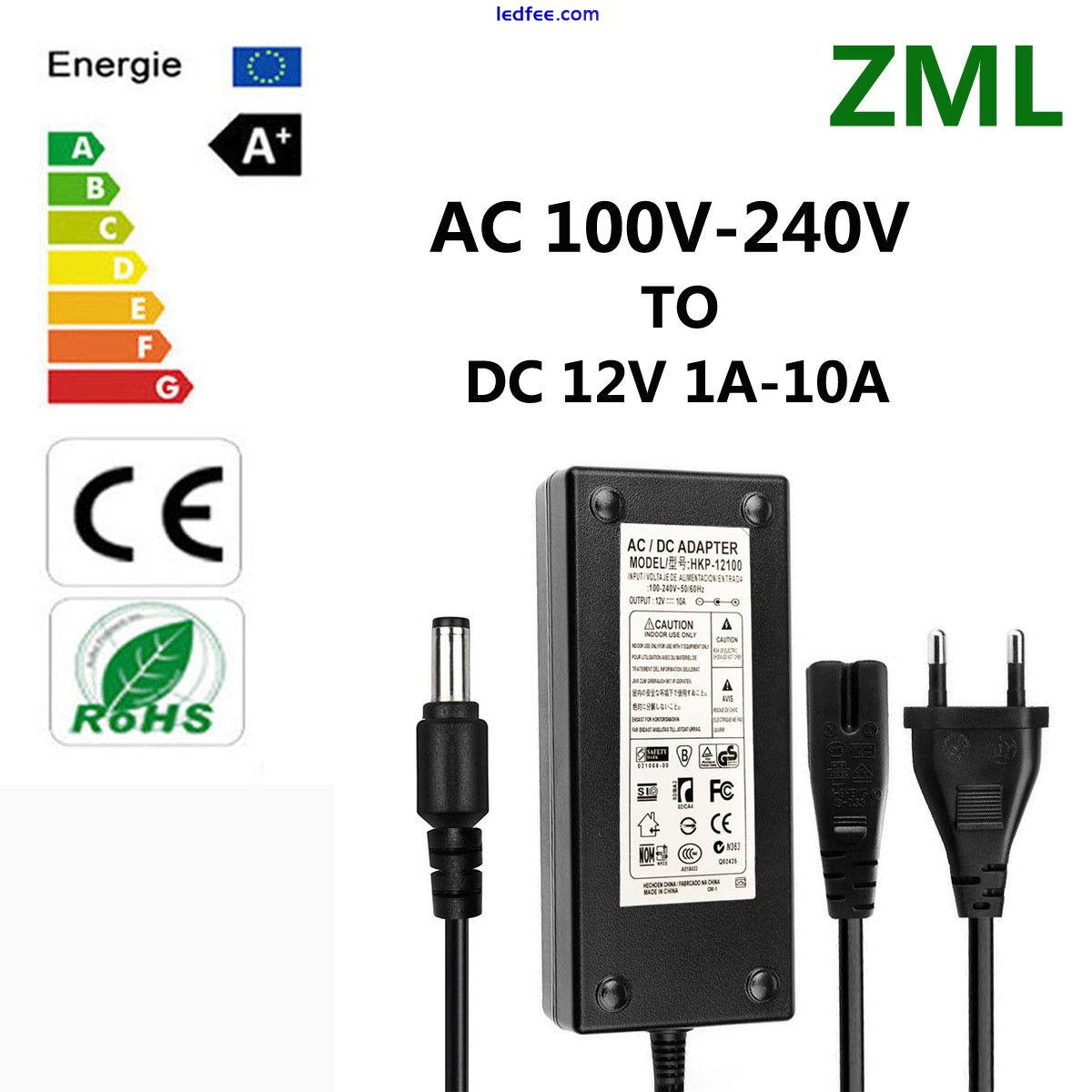 LED Power Supply Adapter AC 100V-240V To DC 12V 1A-10A For LED Strip EU Plug 0 