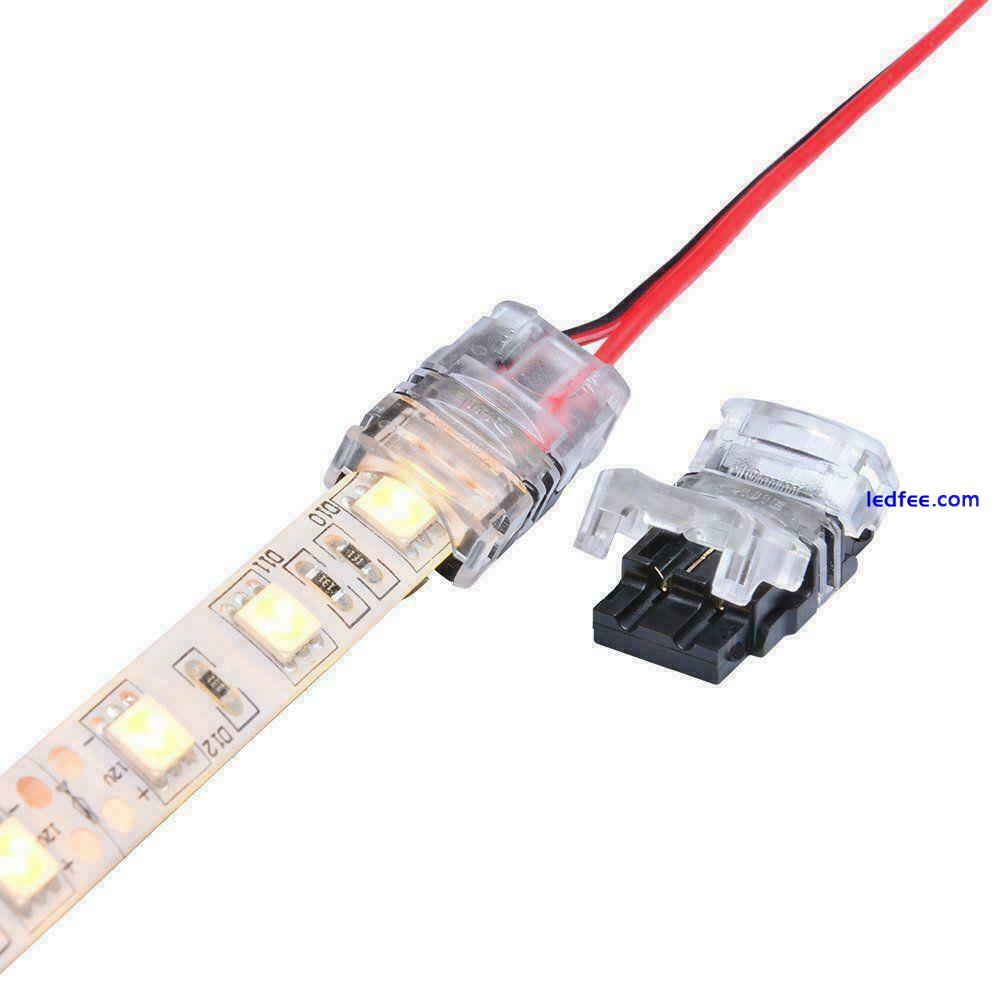 WIRE TO STRIP CONNECTOR CLIP LED 8mm 10mm RGB-W 2Pin 3Pin 4Pin 5Pin PCB ADAPTER 1 