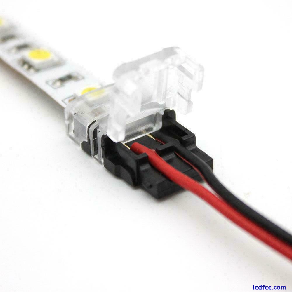 WIRE TO STRIP CONNECTOR CLIP LED 8mm 10mm RGB-W 2Pin 3Pin 4Pin 5Pin PCB ADAPTER 2 