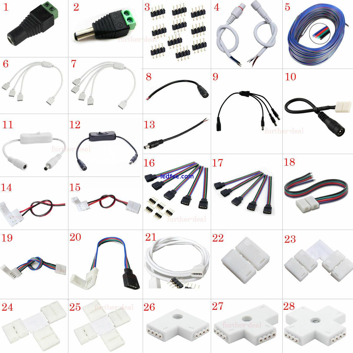 LED Strip Light Connector Adapter Cable PCB Clip Solderless 3528 5050 5630 RGB 0 
