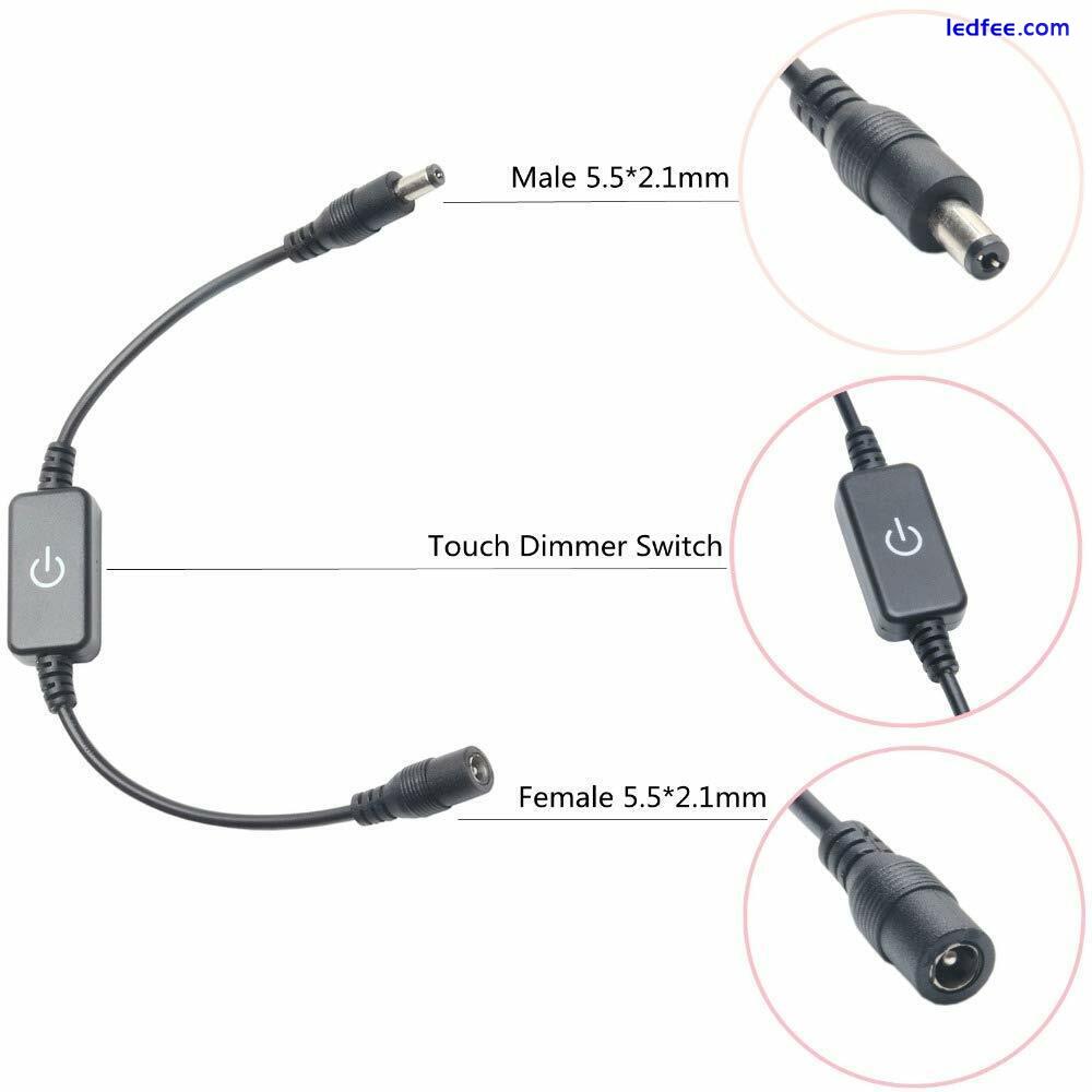 24V/12V Inline Switch Dimmer Controller Adapter Cable Connector Cable LED Strip  5 