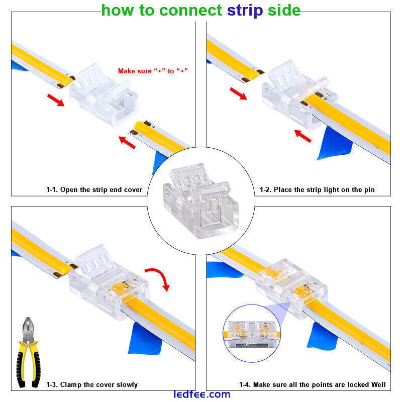 2/3/4PIN HIPPO ADAPTER CLIP CONNECTOR WIRE CLIP EXTENSION CABLE COB LED STRIP 3 