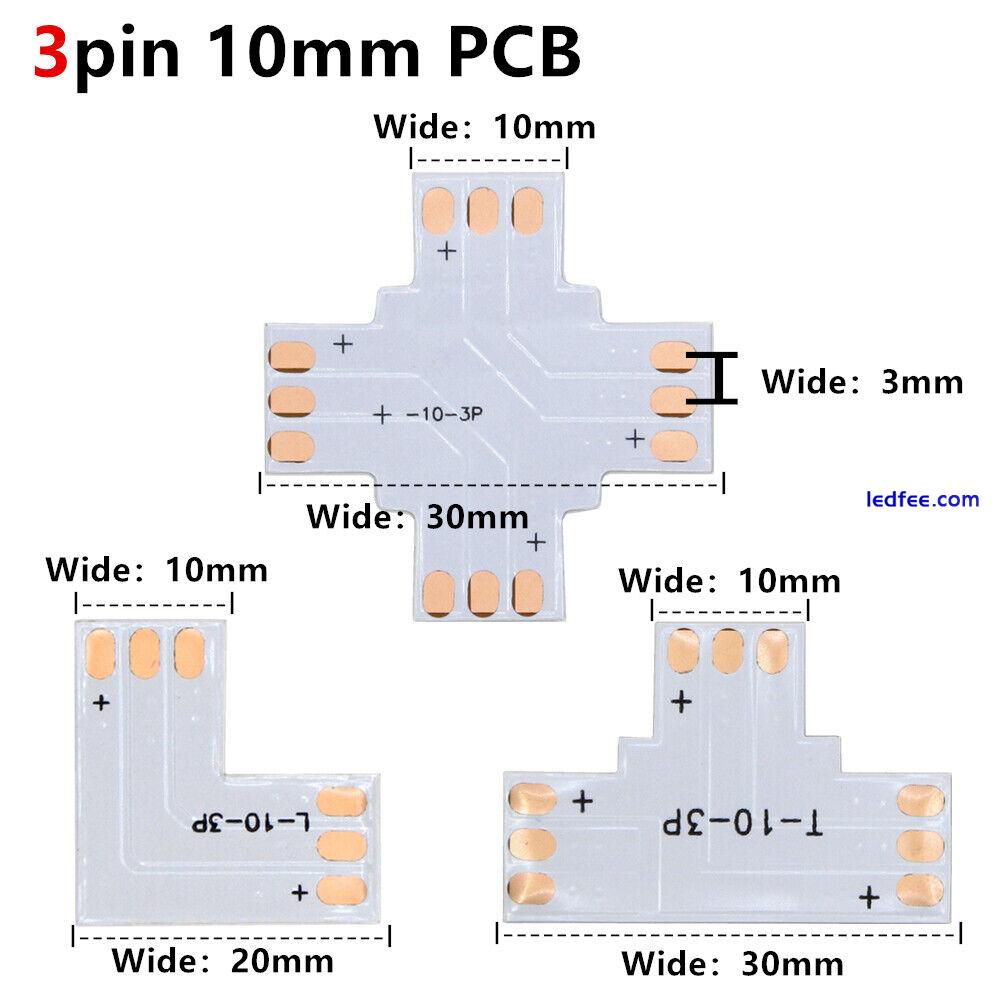 5pcs Solderless Corner Connector Adapter For 5050 3528 RGB 5630 LED Strip Light 3 