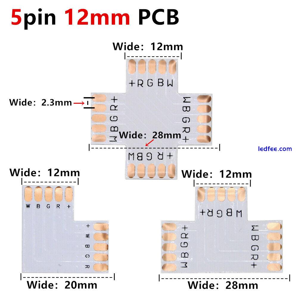 5pcs Solderless Corner Connector Adapter For 5050 3528 RGB 5630 LED Strip Light 5 