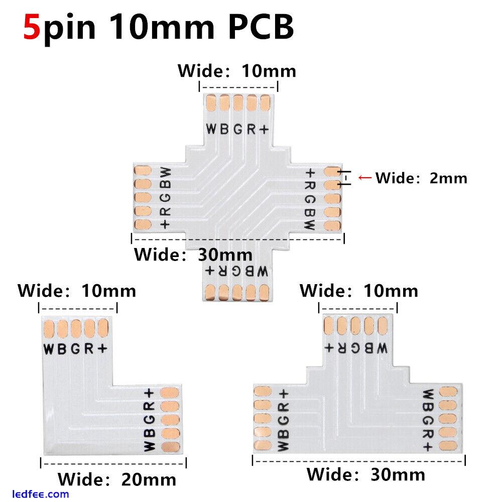 5pcs Solderless Corner Connector Adapter For 5050 3528 RGB 5630 LED Strip Light 4 