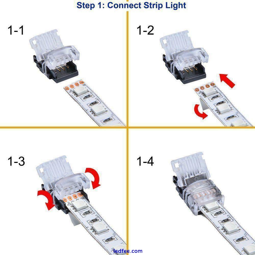 WIRE TO STRIP CONNECTOR CLIP 8MM 10MM RGB-W 2 / 4 / 5 PIN PCB ADAPTER LED STRIP 0 