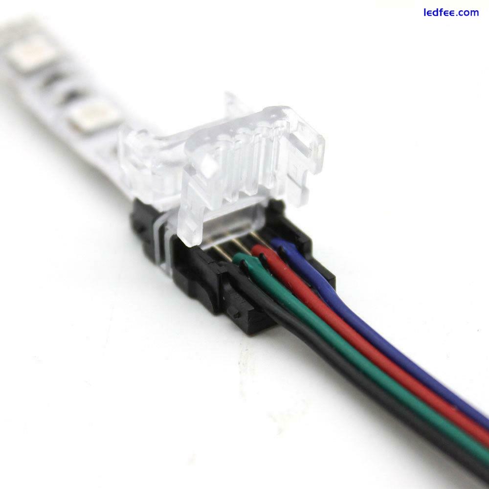 WIRE TO STRIP CONNECTOR CLIP 8MM 10MM RGB-W 2 / 4 / 5 PIN PCB ADAPTER LED STRIP 1 